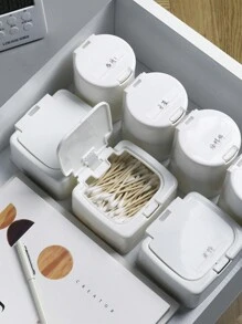 1pc Desktop Snap-On Storage Box, Mini Desktop Organizer Box, Clean Swab Box, Small Items Storage Box, Jewelry Storage Box, Plastic Covered Storage Bucket, Clean Swab Box, Dust-Proof Small Items Organizer
