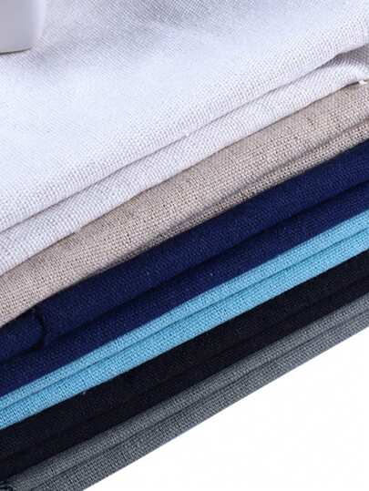 50*50cm DIY Handmade Embroidery Linen Fabric/Plain Color DIY Handcraft Fabric/Solid Color Decor Cloth, Beige/Black/White/Sky Blue/Pink/Grey/Green/Deep Blue/Orange/Yellow