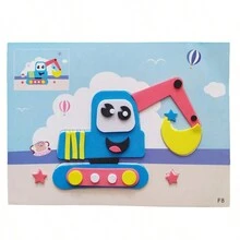 5pcs Layer By Layer Stickers For Children's Production Material Package, 3D Three-Dimensional Sponge Paper Stickers, Kindergarten Activity Handicrafts.Style Random - Multicolor - View 9