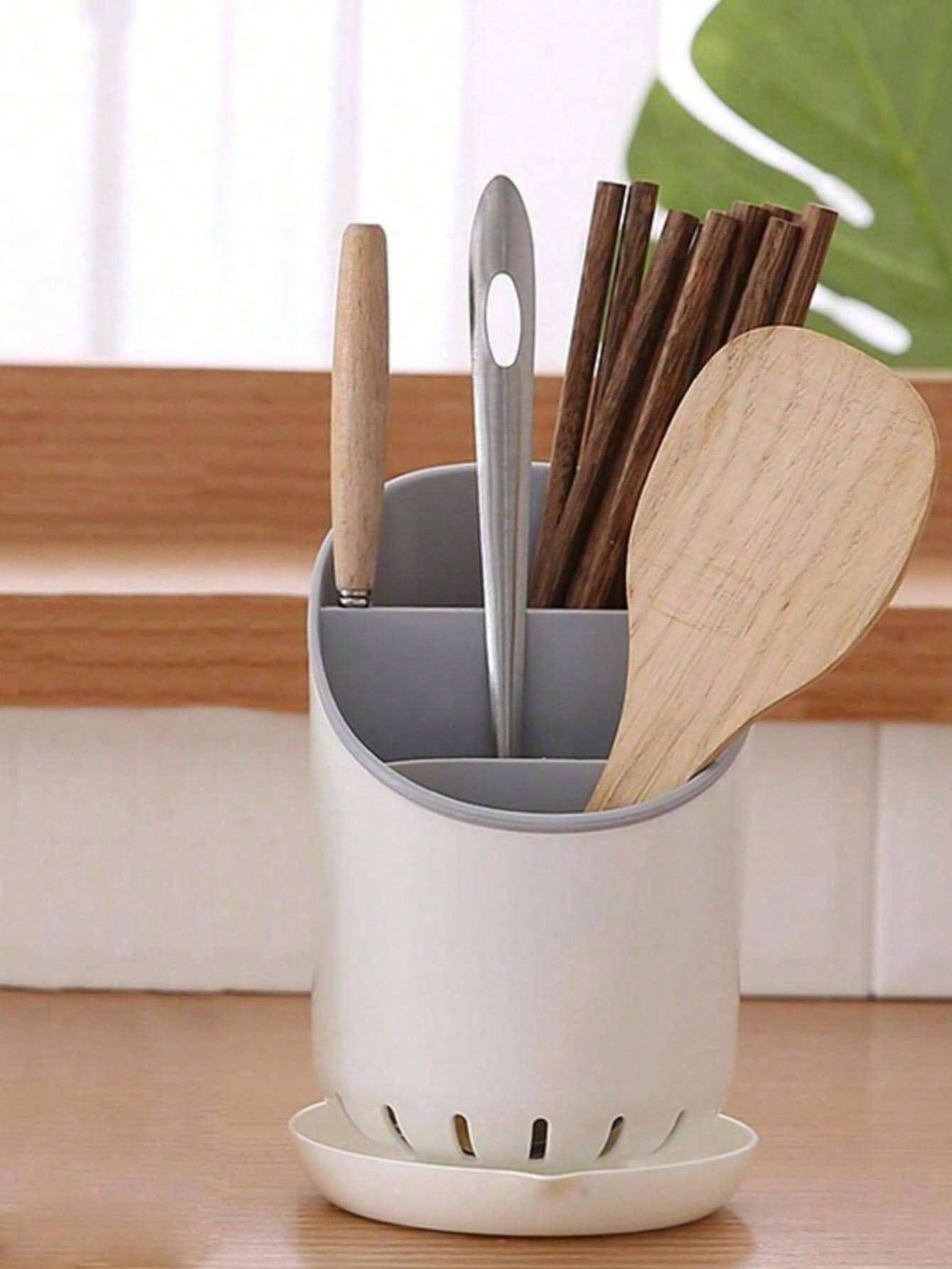 MultiFunction Plastic Kitchen Storage Box With Lid For Chopsticks