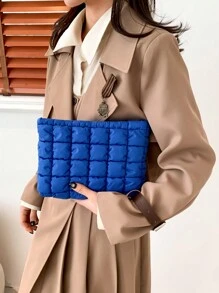 春夏新款时尚格子绗缝化妆包、休闲手拿包、褶皱迷你泡泡包化妆包收纳包化妆品收纳包化妆品收纳盒化妆包化妆品收纳包旅行学校用品旅行必需品化妆包节日必需品化妆包化妆包化妆品收纳包节日冬季返校用品 - 寶藍色 - 查看 4