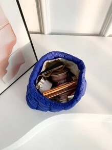 春夏新款时尚格子绗缝化妆包、休闲手拿包、褶皱迷你泡泡包化妆包收纳包化妆品收纳包化妆品收纳盒化妆包化妆品收纳包旅行学校用品旅行必需品化妆包节日必需品化妆包化妆包化妆品收纳包节日冬季返校用品 - 寶藍色 - 查看 9