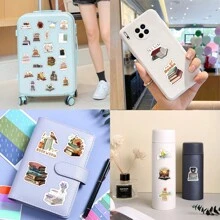 123 Piezas De Pegatinas Retro De Libros, Pegatinas De Libros Para Kindle, Computadora Portátil, Teléfono, Botella De Agua. Pegatinas Impermeables Para El Amante De Los Libros