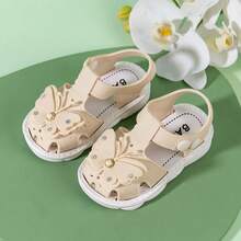 New Arrival Cartoon Stylish Kids' Indoor/Outdoor Slippers, Butterfly & Rhinestone Design, Non-Slip Beach Wear, Comfortable And Breathable, Bring Cool Summer Look For Children - Khaki - View 2