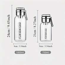 1pc Large Capacity Glass Water Bottle With Stainless Steel Tea Infuser, Comes With Carrying Bag And Lid, Suitable For Flower Tea & Fruit Tea - Large Capacity Glass Water Cup - View 2