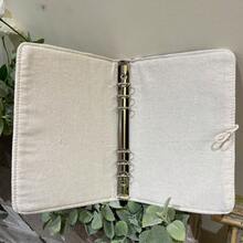 1本花布刺繡活頁筆記本a5 / A6,復古手工活頁日記,適合學生使用（含45張紙） - 藍色 - 查看 6