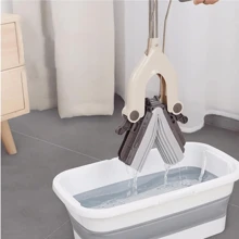 Portable Folding Rectangular Water Bucket With Wheels, Bucket Suitable For Home, Bathroom And Outdoor Use For Mopping Or Washing Clothes Multifunctional - White - View 4