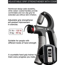 lpcbec 1pc Adjustable Counting Grip Strengthener For Hand & Arm Workout - Grey - View 2