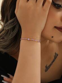 A Lady's Devil's Eye Little Turtle Rice Bead Bracelet - Multicolor - View 7