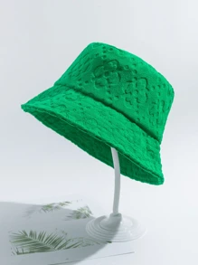 قبعة برميلية صيفية 1 قطعة من نوع المنسوجات المربعة الرأسية باللون الأحادي مناسبة للاستخدام اليومي والأنشطة الخارجية للرجال ، مناسبة لأنشطة الصيف الخارجية مثل التنزه والصيد - الأسود - مشاهدة 2