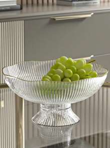 1 pieza Bandeja de color metálico ribete fruta - transparente - Ver 1