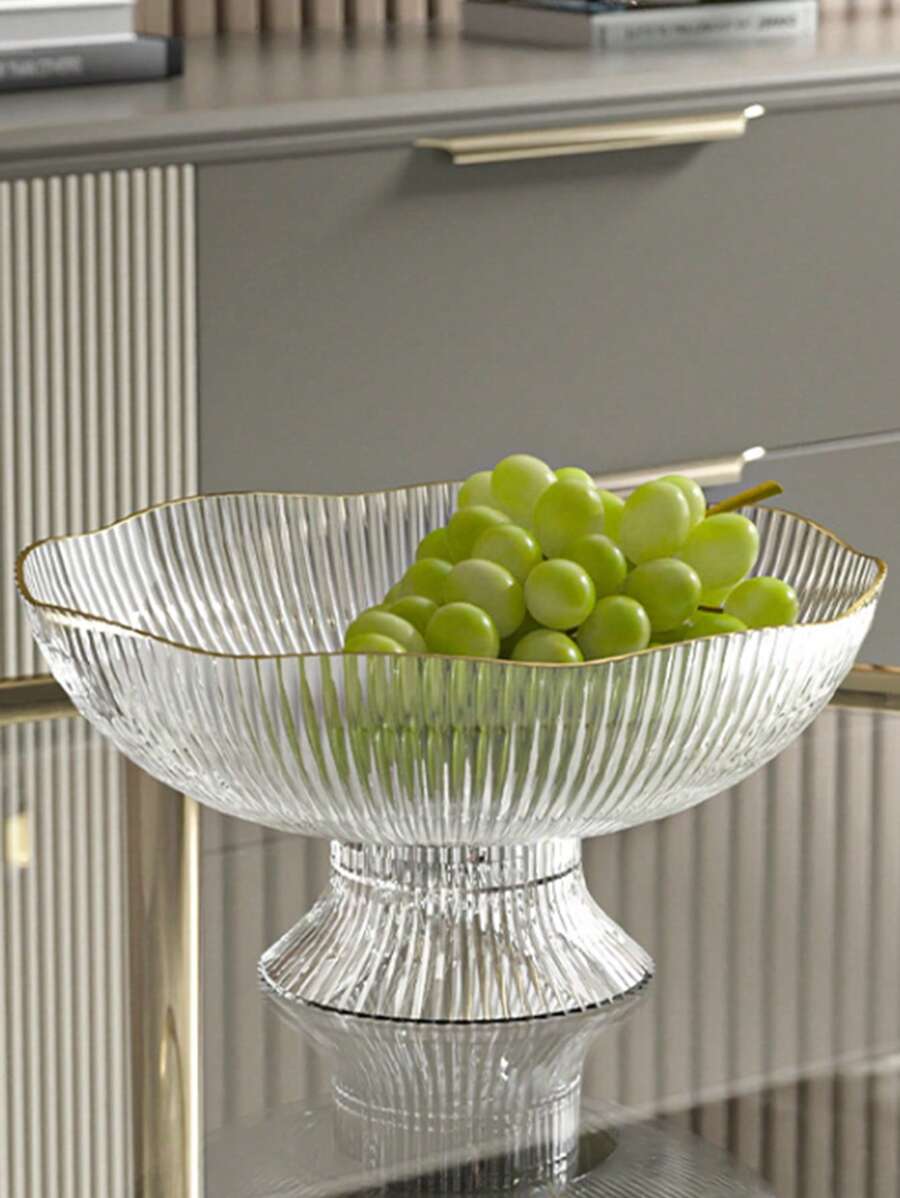 1 pieza Bandeja de color metálico ribete fruta - transparente - Ver 1