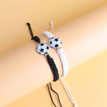 Conjunto De 12 Piezas De Tarjeta Temática De Fútbol Y Pulsera Trenzada
