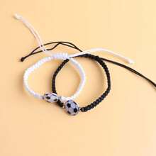 Conjunto De 12 Piezas De Tarjeta Temática De Fútbol Y Pulsera Trenzada