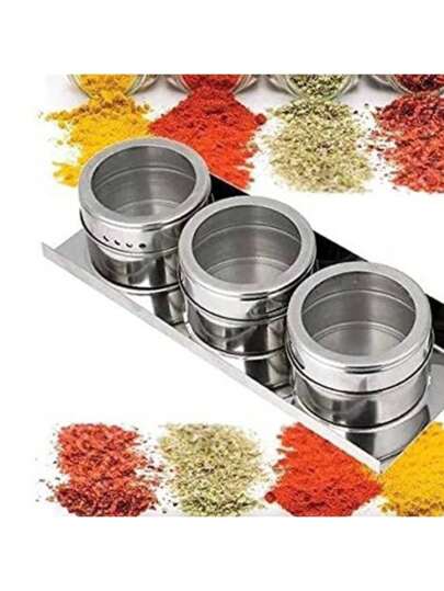 Kit Com 3 Porta Condimento Para Temperos Inox Magnético Imã NS-3186