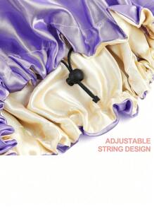 Touca de Cetim, 1 Peça Touca de Seda, Touca de Cabelo para Mulheres com Cabelo Encaracolado para Dormir, Touca de Dormir de Seda, Touca de Dormir de Cetim, Touca de Dormir de Cetim, Touca de Cabelo para Dormir, Touca de Dormir, Ajustável - Malva - Visão 5