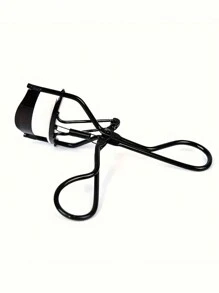 1pc Black Stainless Steel Lash Curler With Spring Handle