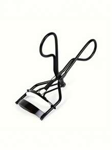 1pc Black Stainless Steel Lash Curler With Spring Handle