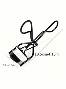 1pc Black Stainless Steel Lash Curler With Spring Handle