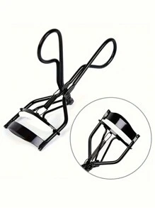 1pc Black Stainless Steel Lash Curler With Spring Handle