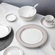 家居用金色陶瓷餐具套裝：歐式米飯碗和湯碗套裝 - 金色 - 查看 5