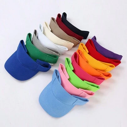 1pc Women's Breathable Solid Color Sun Visor Cap Ideal For Sports, Outdoor Activities, Travel, Vacation, And Daily Wear