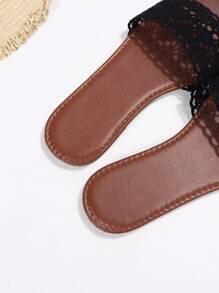 Women Casual Round Toe Flat Slippers, Flip Flops For Summer Outdoor Wear, Open Toe Sandals, Spring Autumn New Roman Style Sandals, Fashionable Matching Dress, Beach, Holiday, Home Flat Shoes