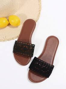 Women Casual Round Toe Flat Slippers, Flip Flops For Summer Outdoor Wear, Open Toe Sandals, Spring Autumn New Roman Style Sandals, Fashionable Matching Dress, Beach, Holiday, Home Flat Shoes