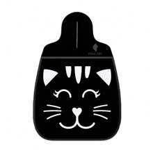 Car Trash Can - Black and White Cat Close Up - View 1