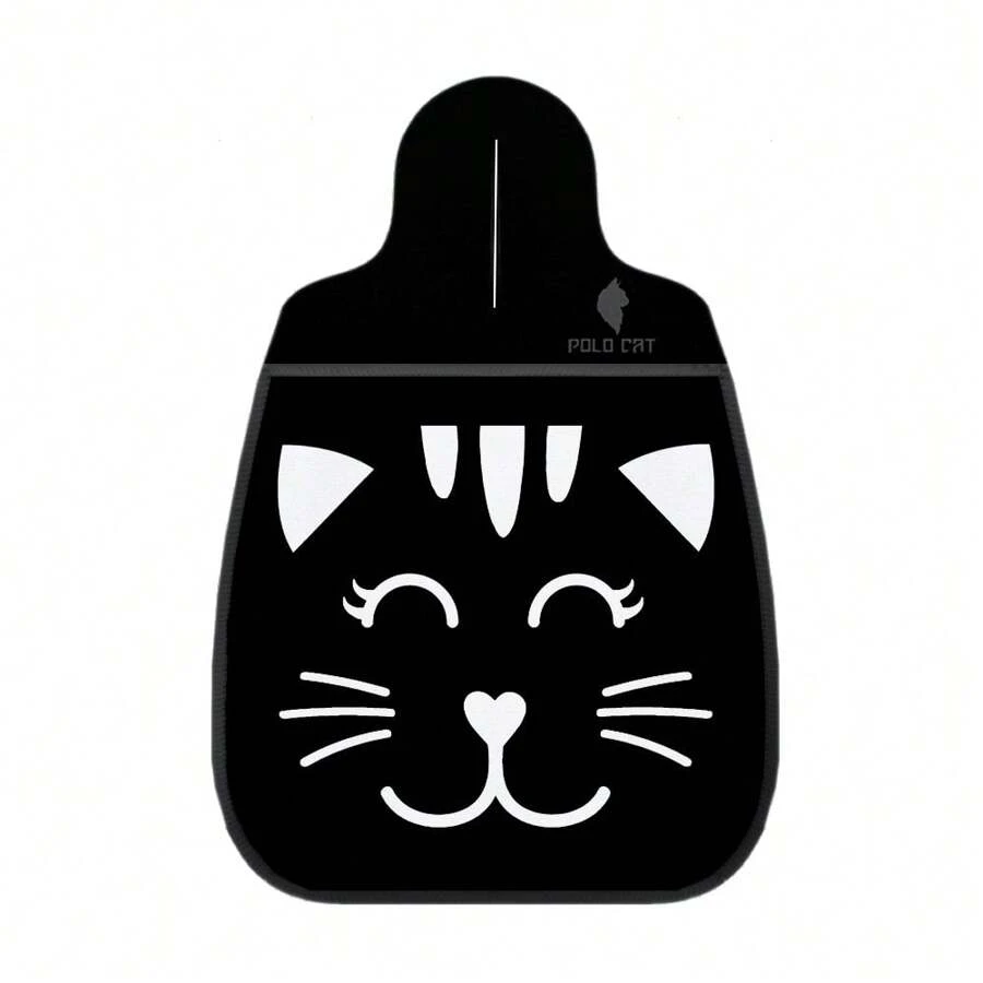 Car Trash Can - Black and White Cat Close Up - View 1