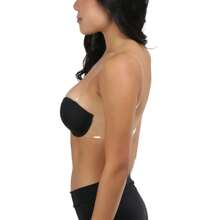 Women's Padded V-Neck Convertible Strap Push Up Bras - 透明肩帶 - 黑色 - 查看 6