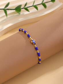 A Lady's Devil's Eye Little Turtle Rice Bead Bracelet - Multicolor - View 9