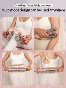 Muscle Roller For Muscles Deep Tissue/W Drawstring Gym Bag | Cellulite Remover Myofascial Massage Tool - Tennis Elbow Massager, Calf, Leg N Forearm Roller I High Density Foam Roller - Hot Pink - View 6