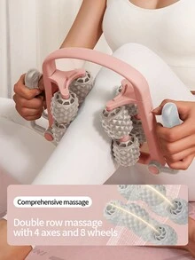 Muscle Roller For Muscles Deep Tissue/W Drawstring Gym Bag | Cellulite Remover Myofascial Massage Tool - Tennis Elbow Massager, Calf, Leg N Forearm Roller I High Density Foam Roller - Hot Pink - View 3