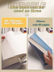 1pc Super Thick Ruled Notebook For Students With Thick White Paper, Suitable For Note-Taking, Shorthand And Sketching Back To School