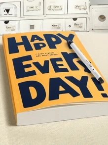 1pc Super Thick Ruled Notebook For Students With Thick White Paper, Suitable For Note-Taking, Shorthand And Sketching Back To School