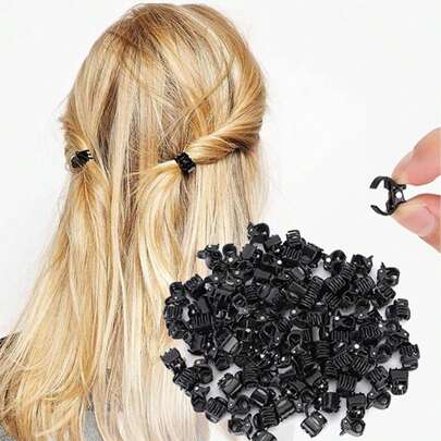 50pcs Mini Black Hair Clips, Strong Grip Multifunctional Hairpins For Women's Hair Styling And Hair Buns Decoration Claw Clips Hair Claws Hair Barrettes, Accessories