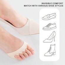 2pairs Five Toe Forefoot Pads For Women's High Heels And Half Shoes, Calluses, Corns, Foot Pain Care And Shock Absorption Toe Pads, Insoles