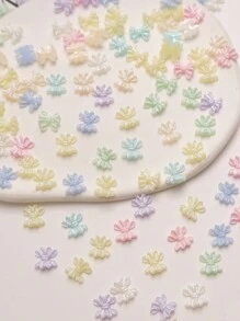 100 Miếng Mới Nghệ thuật làm Móng Đồ trang sức : Trong suốt Nơ thắt Hình dạng Với Dangle , Đồ trang trí Rhinestone Bán sỉ - Nhiều màu - Xem 5