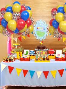 21 件 12 英寸红蓝黄气球套装带五彩纸屑乳胶球狂欢节马戏团生日派对用品新娘送礼会婚礼派对装饰 - 彩色 - 查看 3