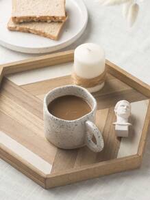 1 pieza Taza de cerámica de 260ml con diseño de salpicaduras de tinta, taza de café asimétrica blanca estilo Ins, linda taza de agua para el desayuno, regalo de vacaciones de vuelta al colegio - Blanco - Ver 7