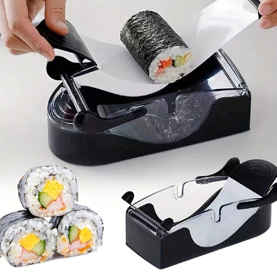 Sushi Maker Kit, Perfect Sushi Roll Set, Portable Sushi Mold, Sushi Rolling Tool, Non-Stick Rice Ball Maker For Beginners, Home Lunch Bento, Kitchen Accessory - Black - View 1
