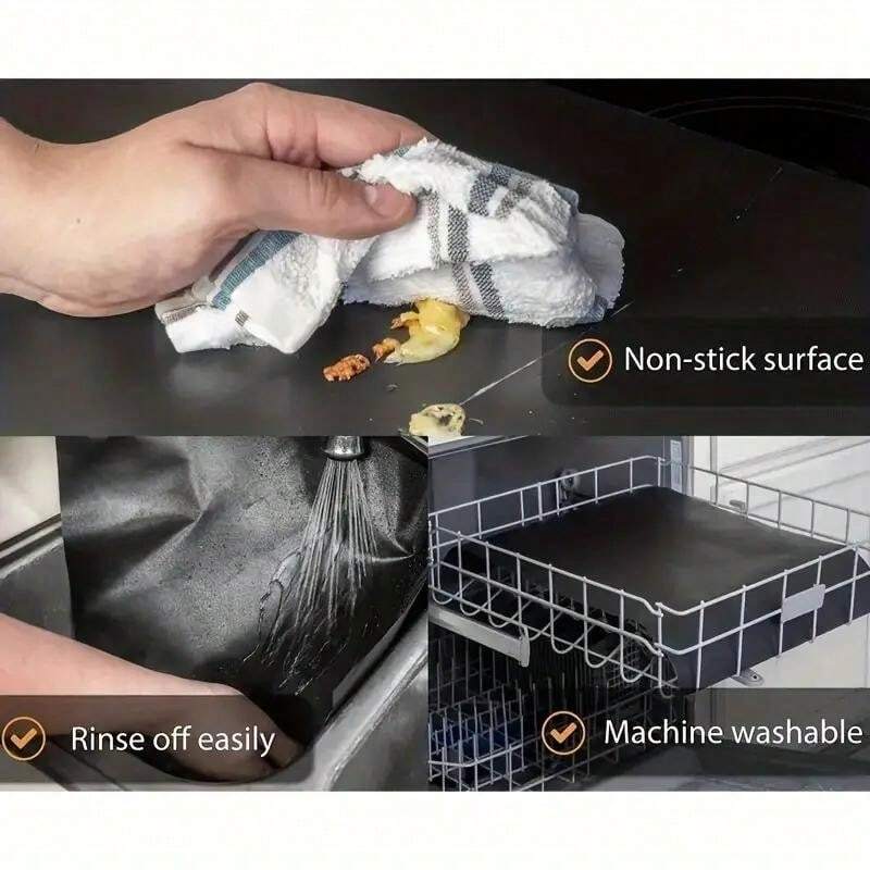 2pcs Oven Liners For Bottom Of Oven NonStick Reusable Liner