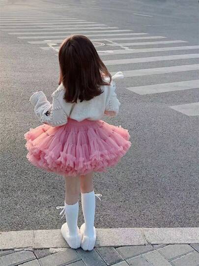 Young Girl Chic Cake Tulle Skirt