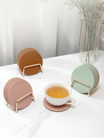 CASEGRACE مجموعة من 6 من تحميصات القنينات، فراشة عزل حراري دائرية، تحميصات لون صلب بنمط بسيط، فراشة للطاولة قابلة للغسل، فراشة مضادة للحروق وغير قابل للانزلاق للطاولة، إمدادات المطبخ، تحميصات سيارة، ديكور الغرفة