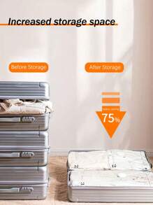 2pcs, No Pumping Hand Rolled Vacuum Compression Bag, Suitcase Special Clothing Travelling Storage Bag, Down Jacket Seasonal Clothes Quilt Storage Bag - White - View 3