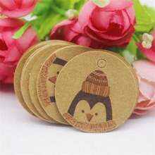 100pcs+100strings 3cm Round Kraft Paper Printed Gift Tags With Strings For Handmade, Wedding, Baking - Kraft Paper Round 3cm Label - View 20