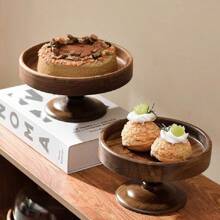 High-End Solid Wood Tall Cake & Bread Display Tray For Tea Breaks, Afternoon Tea, Snacks, Fruits Christmas Gift - Brown - View 4