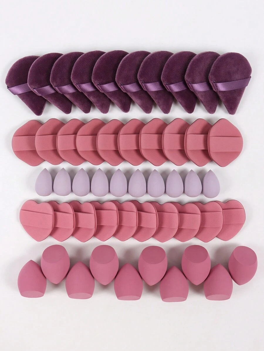 Bộ dụng cụ trang điểm 50 món, bao gồm 10 bông phấn phủ, 20 bông phấn dạng cushion, 10 miếng mút trang điểm và 10 miếng mút trang điểm mini. Bộ sản phẩm bao gồm các loại mút trang điểm chuyên dụng cho kem nền dạng lỏng, dạng kem và dạng phấn. Trang điểm, Giá rẻ, Trang trí phòng, Bàn trang điểm, Du lịch, Phòng ngủ, Phụ kiện trang điểm, Bông phấn, Cọ trang điểm, Bông phấn, Miếng mút trang điểm, Giá rẻ, Quà tặng tất, Trang điểm, Dụng cụ trang điểm, Quà tặng giá rẻ, Quà tặng cho phụ nữ, Quà tặng Giáng sinh. - Nhiều màu - Xem 1