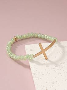 1 Miếng Đúng mốt Tối giản Đầy màu sắc Hạt thủy tinh & Kim loại Bùa chéo Vòng tay Đối với Bất kì cơ hội - vòng tay đính cườm - Xem 9